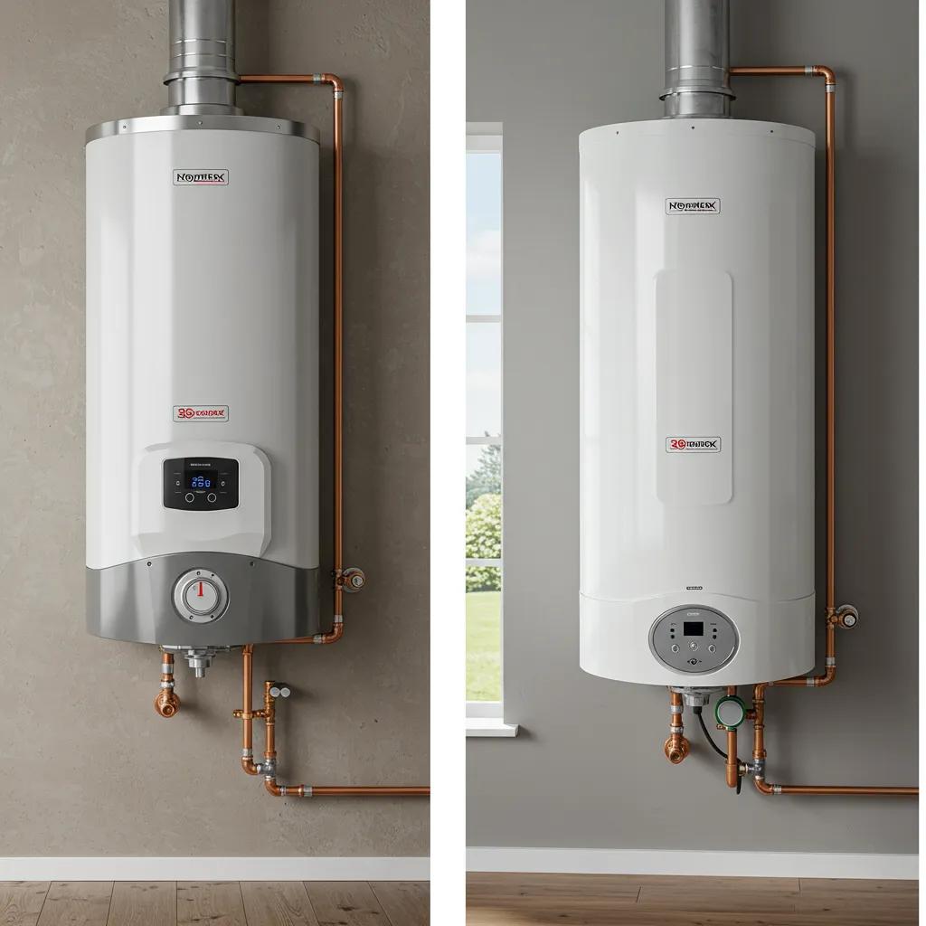 Comparison of gas and electric tankless water heaters in a home